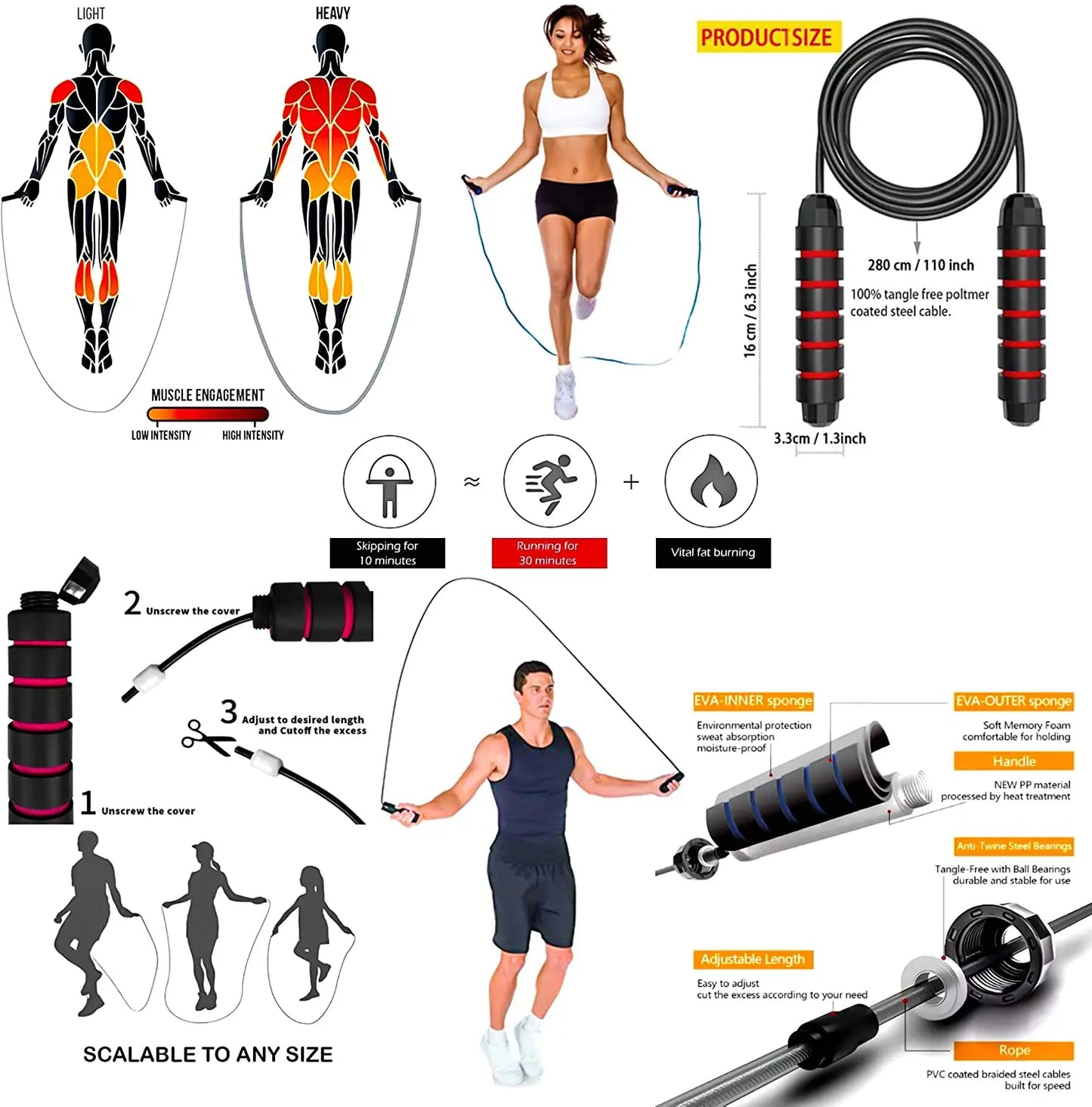 360lbs Fitness  Resistance Bands Set