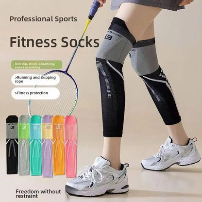 1pair Sports Pressure Knee Brace Elastic Knee Pads Yoga Leg Cycling Running Sleeve Support Pilates T3F8